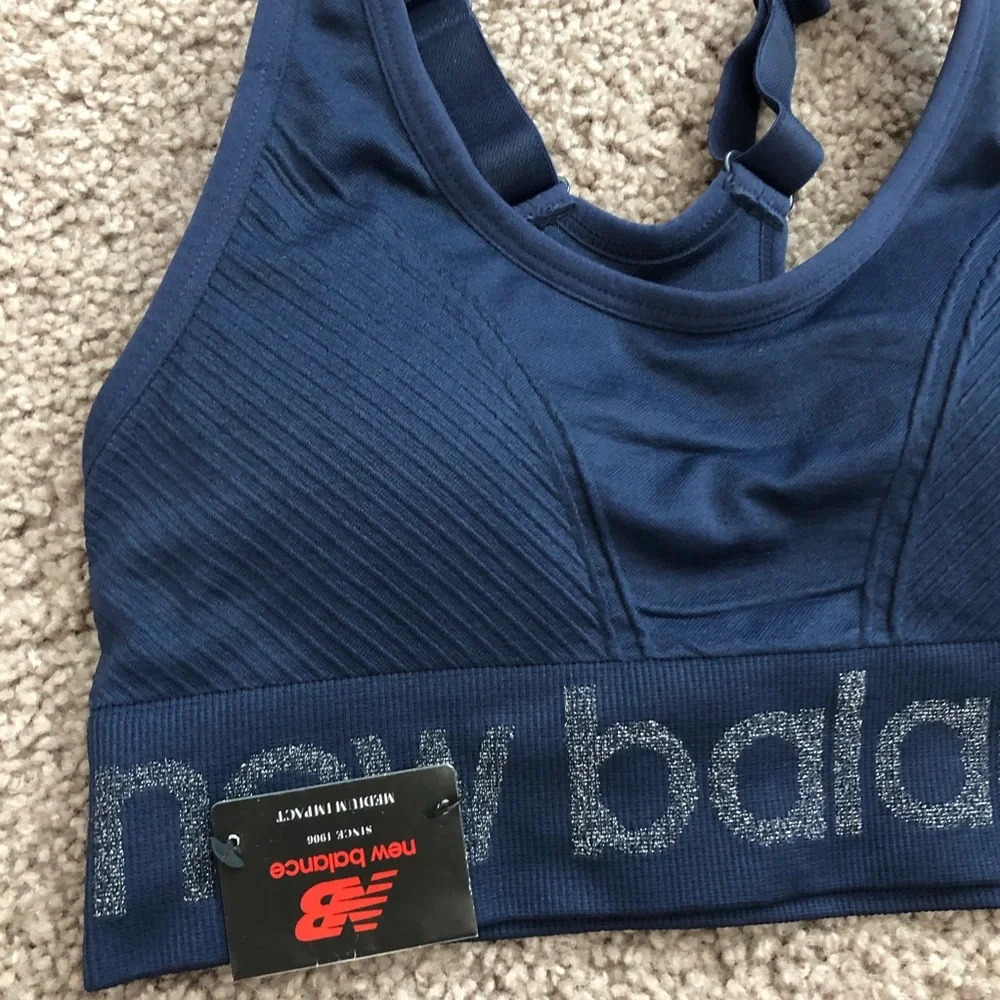 New Balance Navy Sports Bra - Picture 2 of 9
